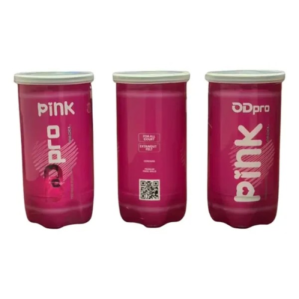 Set Tres Tubos X2 Unidades Pelota Padel Odpro Premium Rosa Rosa Chicle