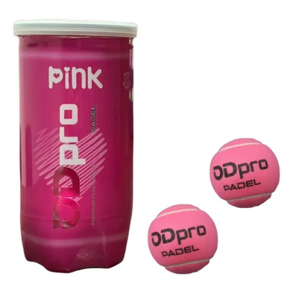 Set Tres Tubos X2 Unidades Pelota Padel Odpro Premium Rosa Rosa Chicle