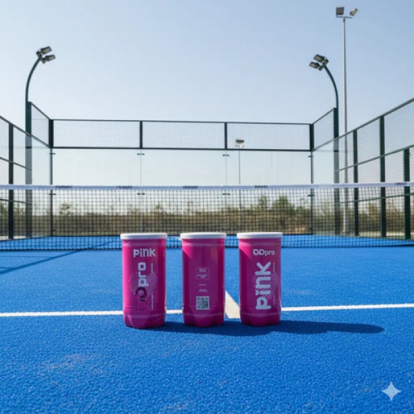 Set Tres Tubos X2 Unidades Pelota Padel Odpro Premium Rosa Rosa Chicle