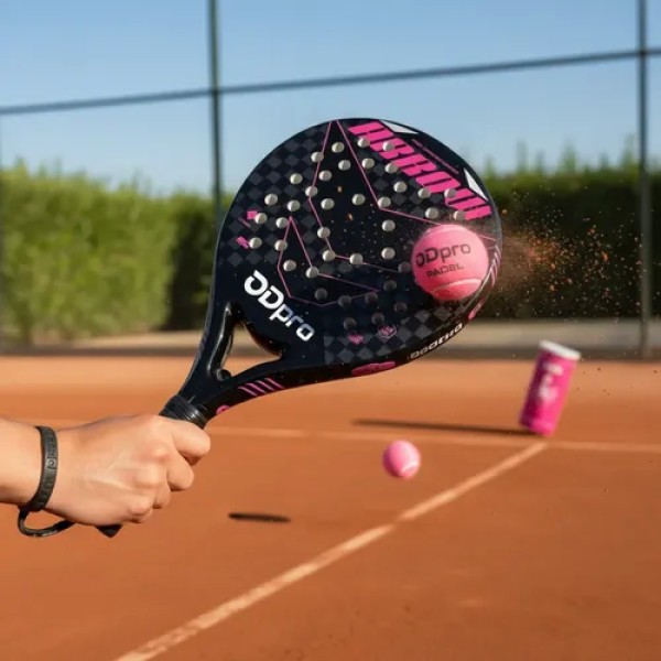 Paleta Pala Padel Odpro Arrow Carbon Eva Soft 38mm + Tubo Rosa Chicle