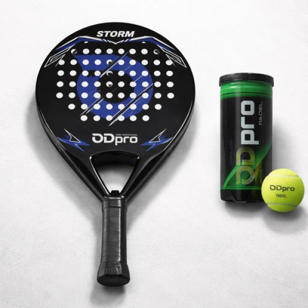 Paleta Padel Odpro Storm Soft Eva Fibra Vidrio Redonda Azul