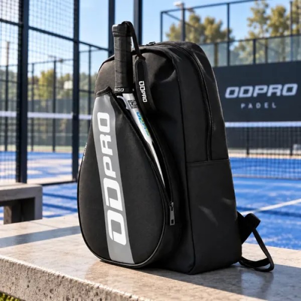 Mochila Paletero Odpro Black Para Padel Bolso Porta Raqueta Negro