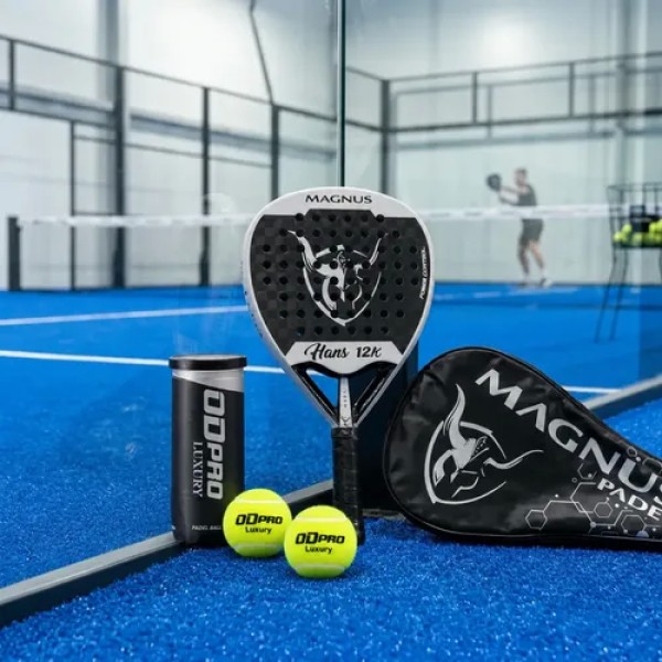 Paleta Padel Magnus Hans Carbono 12k Eva Soft 2025 + Tubo Negro