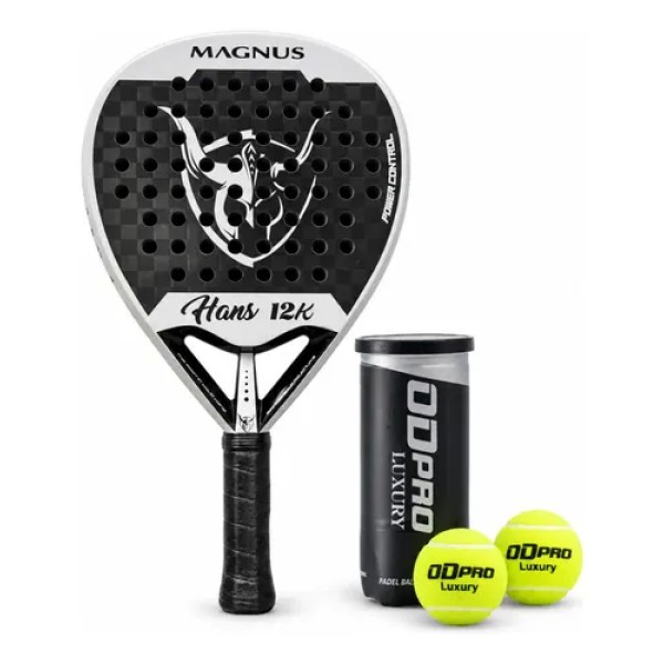Paleta Padel Magnus Hans Carbono 12k Eva Soft 2025 + Tubo Negro