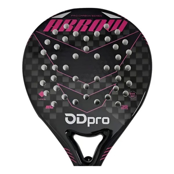 Paleta Padel Odpro Arrow Soft Eva Carbon Frame Redonda 38mm Color Negro
