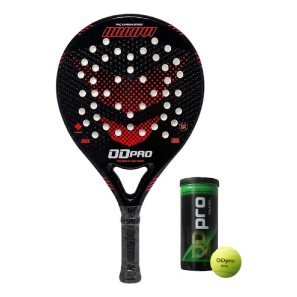Paleta Padel Odpro Arrow 2026 Carbon Eva Soft 38mm + Tubo Rojo