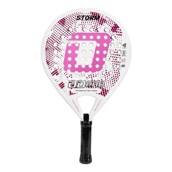 Paleta Padel Odpro Storm Soft Eva Fibra Vidrio Redonda Rosa Chicle