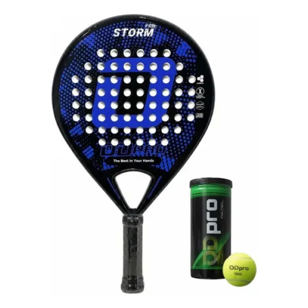 Paleta Padel Odpro Storm 2026 Soft Eva Fibra Vidrio + Tubo Azul