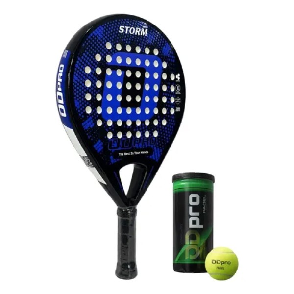 Paleta Padel Odpro Storm 2026 Soft Eva Fibra Vidrio + Tubo Azul