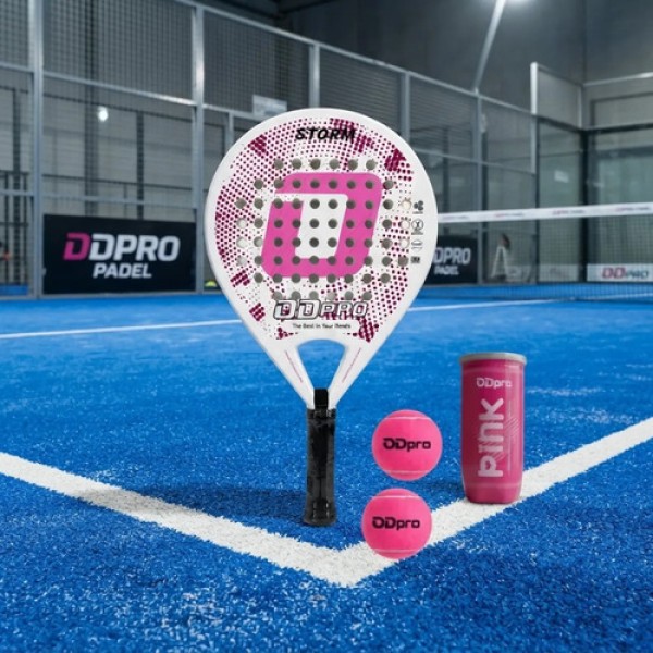 Paleta Padel Odpro Storm 2026 Soft Eva Fibra Vidrio + Tubo Rosa Chicle