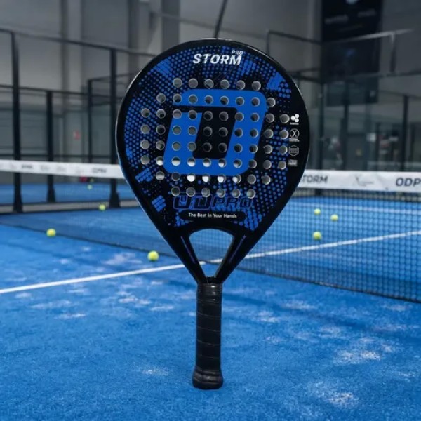 Paleta Padel Odpro Storm Azul Soft Eva Fibra Vidrio Redonda Azul