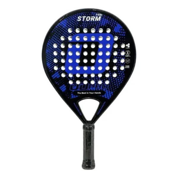 Paleta Padel Odpro Storm Azul Soft Eva Fibra Vidrio Redonda Azul