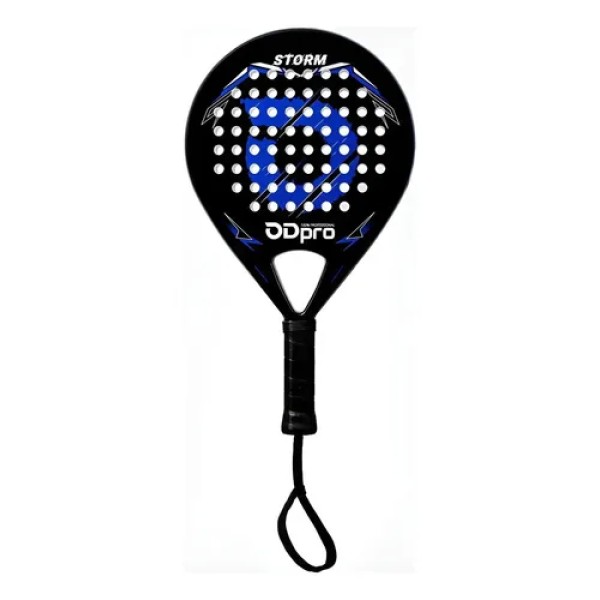 Paleta Padel Odpro Storm Soft Eva Fibra Vidrio Redonda Lisa Color Azul